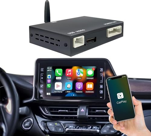 KAOLALI Carplay Wireless Retrofit Decoder Kit kompatibel für Toyota Auris/CHR/Avensis/RAV4/Avensis/Yaris/Verso 2014-2019 Unterstützt CarPlay, Android Auto, Mirror Link