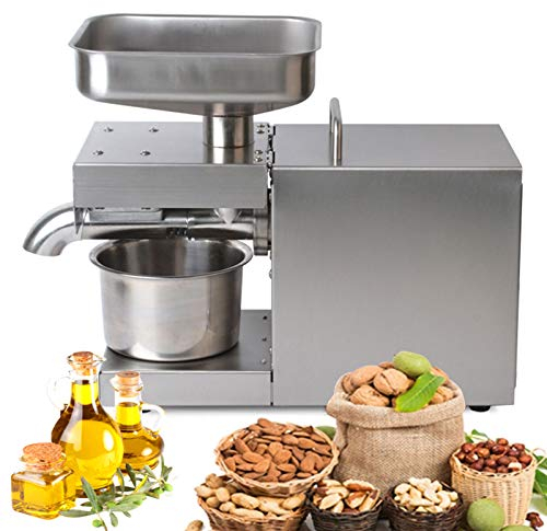 HarBin-Star Automatische Ölpresse Maschine, Heiß-/Kaltöl- Extraktionsmaschine, Edelstahl Ölpresse Extractor 600W Öl Expeller für Erdnuss Hanfsamen Sonnenblume Handelsqualität, 2-5 kg/h