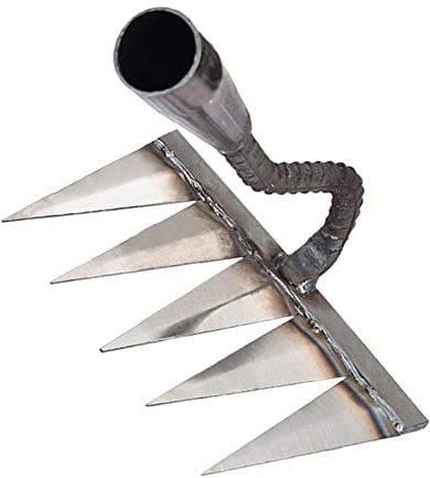 Rastrillo De Uñas De Metal para Quitar La Paja | Rastrillo De Azada para Deshierbe De Acero Al Carbono, Accesorio De Deshierbe Multiusos para Patio, Granja, Huerto, Patio Trasero