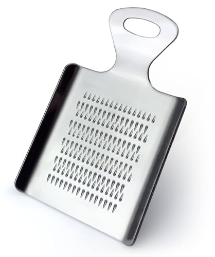 Gravidus Ingwerreibe Knoblauchreibe Gewürzreibe Feinreibe aus Edelstahl für Gewürze und Knoblauch, spülmaschinenfest und langlebig