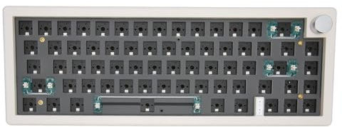 Jectse Tastatur-Kit, ABS-Gehäuse mit DREI Modi, 5.0-Verbindung, Hot-Swap-fähiges Tastatur-DIY-Kit mit RGB für für Office (White)