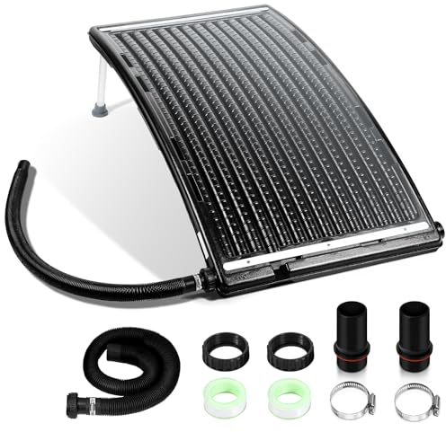 Fiqops 2X Poolheizung Solar, Sonnenkollektor Pool 113 x 69 x 35cm,Solarheizung 10000 L/H,32-40mm Anschluss Solar Poolheizung Erweiterbar,Solaranlage für Warmwasser Gartendusche Pool,Solarkollektor