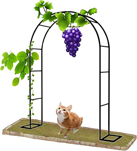 QGBOXDSV Rosenbogen, Garten-Torbogen Aus Metall, Pergola Rankhilfe Verzinkt Rost, Laubengang Rankgestell Mit Sockel Für Verschiedene Kletterpflanzen, Einfache Montage, 6 Größen,120x220x40CM