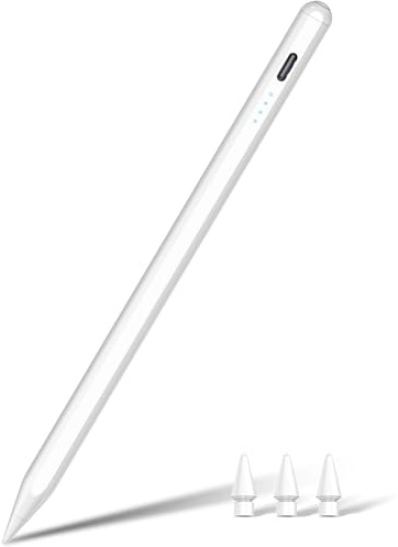 KIROSA Stift für iPad 2018-2024, Pencil 2. Generation Mit Handfläche Ablehnung & Neigung, Kompatibel Mit iPad 10-6, Mini 6/5, Air 5/4/3/M2, Pro 11''/12,9''/M4 (Weiß)