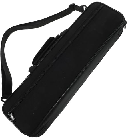 Schwarze Flötentasche aus Oxford Stoff, Einfaches Design | Aufbewahrungstasche für Flöten und Klarinetten, Wasserfest für Reisen, Querflötentasche
