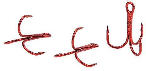 100 Stück Rote Drillinge Angelhaken aus Hartstahl Angelhaken Angelzubehör6 Angeln Die Haken Sind Auch Speziell Reibungsreduzierend und Reduzieren Die Trennung