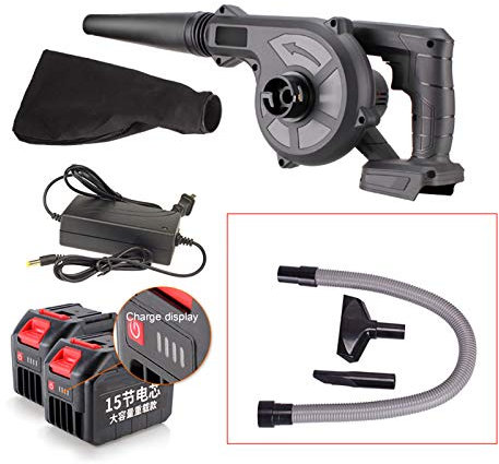 Soplador de hojas y aspiradora de jardín, soplador eléctrico de mano, aspirador de polvo, soplador de hojas 2 en 1, vacío, pequeño y práctico soplador de hojas con batería de litio, computadora/exter