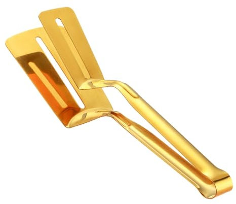 Besreey Spatule double flipper - Spatule latérale portable - Spatule à steak - Spatule à poisson avec poignée ergonomique - Pince à poisson antidérapante pour poisson, steak, œuf