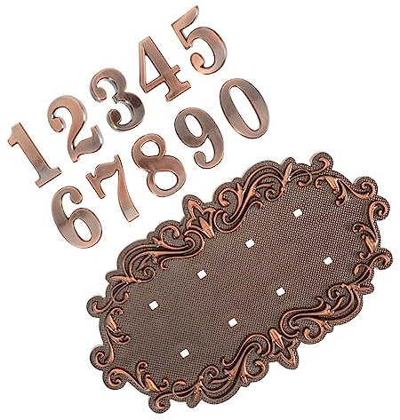 Angoily 1satz Vintage Hausnummern Schild Hochwertigem Rostfreiem Material Stellig Design Für Briefkasten Tür Und Plätze Und Langlebiges Adressschild