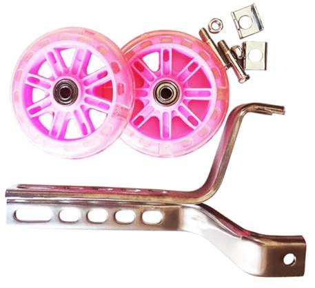 Fenteer 2 Stück Fahrrad-Stützräder Kinderfahrrad-Stützräder Ausrüstung Innen- und Außenfahr-Stützräder für Fahrräder, Rosa
