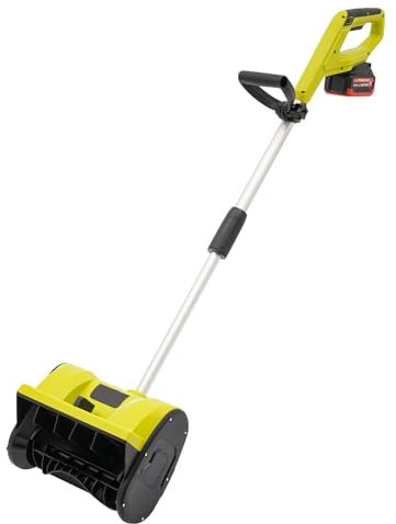Schneefräse Akku, 1200W Kabellose Schneeschaufel mit Akku und Ladegerät, 16cm Räumbreite, 8m Wurfweite, für die Schneeräumung von Garagen, Terrassen, Veranden