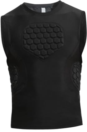 F Fityle Camisa de compresión Acolchada para Hombre Protector de Costilla de la Costilla aliviable Chaleco de compresión de Equipo de protección para Rugby de