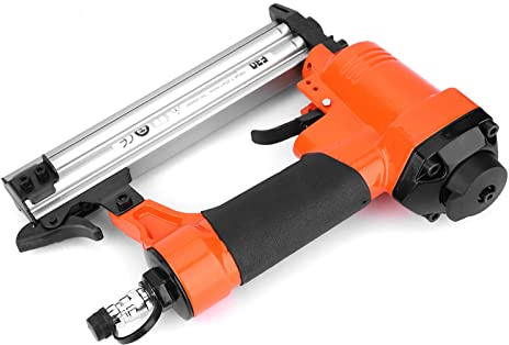 Generic Pneumatic Staple Gun, Finish Nail Gun Industrial Grade Air Brad Nailer F30 Pneumatic Straight Nail Stapler Electric for Trim Work, Furniture Building
