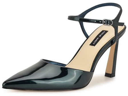 Nine West damklänning pump, Blågrön spegel metallisk 420, 38.5 EU