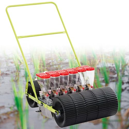 Hand Push Seeder Tool Adjustable Spacing for Efficient Garden Planting of Corn Leeks Spinach Carrots