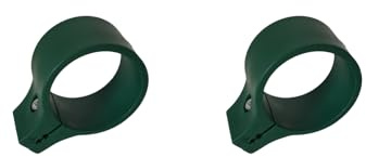 Abrazadera para valla, extremo, abrazadera de poste, abrazadera de fijación, verde, 60 mm, plástico, 2 unidades
