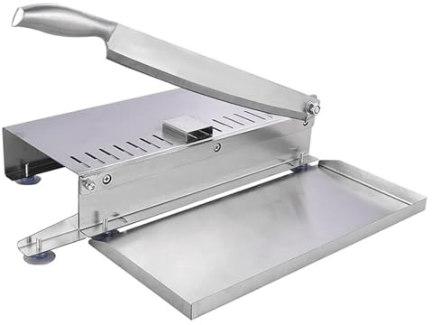 Meat Cutter Machine - Manual Bone Slicer for Fish and Chicken, Efficient Stainless Steel Tool for Home and Commercial Use