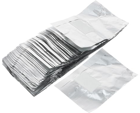 DECOMELODY 200 Pezzi Pad per Togliere Smalto Semipermanente in Foglio di Alluminio Argento, Monouso e Pieghevole per Manicure Professionale e Facile Rimozione Gel
