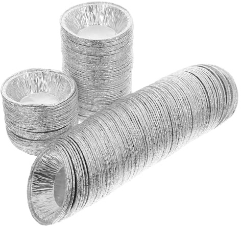 Veemoon 200 Moules à Tartelettes aux Œufs en Aluminium Jetables Ronds et Légers Caissettes à Pâtisserie pour Cupcakes Muffins et Pudding Ustensiles Adaptés pour Cuisson au Four et