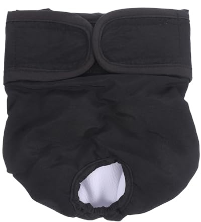 HANABASS Wiederverwendbare Hundehose aus Baumwolle Waschbar und Komfortabel Periodenhöschen für Haustiere Geeignet für Hunde in Hitze Schwarz Welpenschutzhose