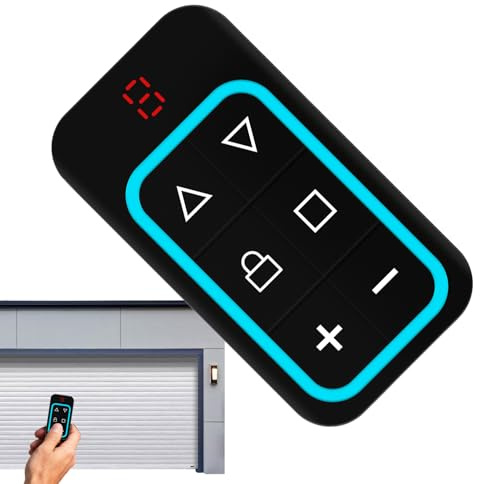 Télécommande de garage - Remplacement universel de 6 boutons, ouvre-porte et portail, télécommande sans fil pour portail électrique, utilisation en extérieur, maison, entrée de véhicules et sécurité