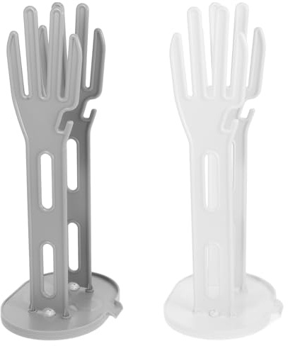 KICHOUSE 2pcs Glove Towel Drying Stand Kitchen Glove Holder Plastic Quick Drying Compact Design Stylish Storage Rack for Desk and Kitchen Sink