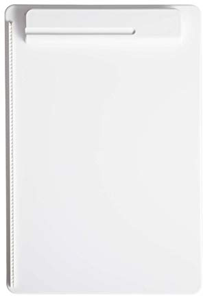 MAUL Klemmbrett A4 weiß MAULgo Hochformat Kunststoff bruchsicher 80 Blatt | fester Griff für mobile Notizen, Papieranschlag für saubere Ausrichtung, glatte Fläche, ideal für Büro Schule Außendienst