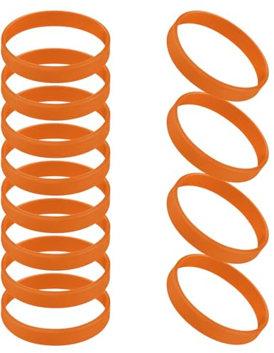GOGO 12 st silikonarmband för barn, gummiarmband – orange