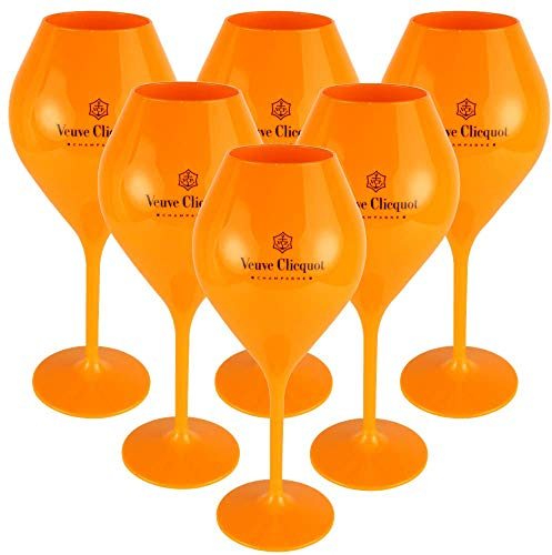 Veuve Clicquot rich coupe, orange, acrylic, champagne, glass