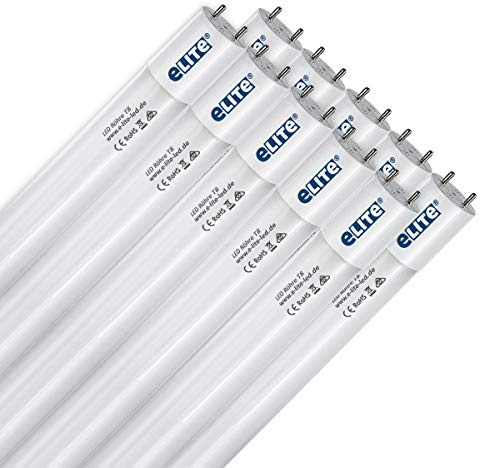 eLITe LED Röhre T8, 90cm, sehr hell, 1600lm, 12W, 830, 3000 Kelvin, Warmweiß, 330 Grad, homogenes Licht, Glas, langlebig 50.000h, 5 Jahre Garantie, 26mm Durchmesser, inkl. Starter, 10 Stück