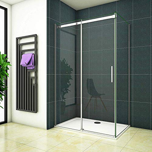 160x70cm Duschkabine Verstellbereich von 1573-1613 mm Duschabtrennung Nischentür Dusche aus 6mm Sicherheitsglas mit Seitewand T1