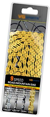 Jitong 9-Gang Fahrradkette, 116 Glieder, Kompatibel mit Shimano, Campagnolo und SRAM, Legierter Stahl, 4.5 mm, 5000 lbs/in, Rostschutz und Korrosionsschutz