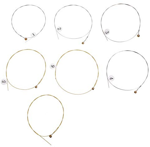 Holibanna 7Pcs Harfe Leier Saiten Set Ersatz Metall String Set für Harfe Leier Musik Instrument Zubehör Teile für Ersatz
