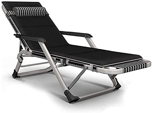 LYP Leichter klappbarer Liegestuhl, Sun Lounger Chair Verstellbares Schwerelosigkeits-Metall-Einzelbüro-Klappbett, stark und robust