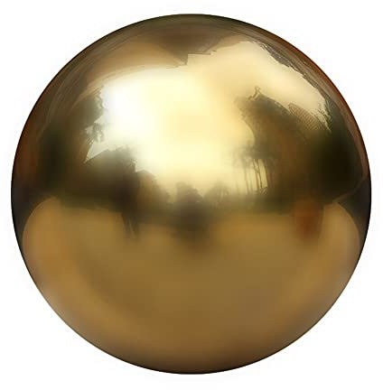 YIWOYI Boule creuse en acier inoxydable titane doré brillant - Décoration d'intérieur - Boule de jardin - 200 mm