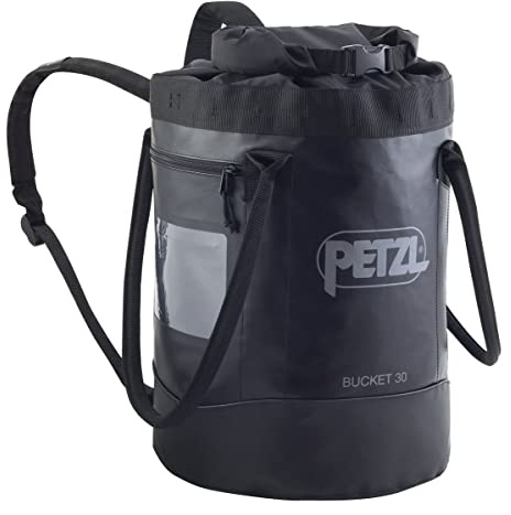 PETZL, Bucket 30, Selbstversorgende Haltertasche, Schwarz, 30 Liters, Unisex-Adult