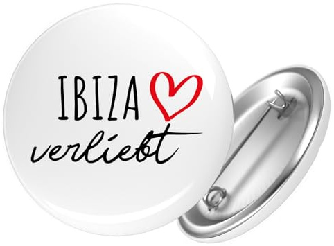 Huuraa Button Ibiza verliebt Geschenk