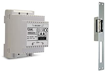 Extel - Transformateur modulaire Modulo pour Visiophone 17 V - pour Tableau électrique & 90301.4 Ouvre-Porte électrique avec Fonction mémoire Long (25 cm), Gris