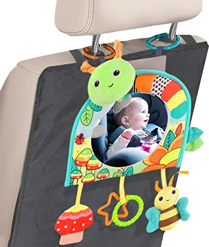 VENTDOUCE Miroir de siège de Voiture - Miroir de siège d'animal Mignon pour Voiture - Large Vue incassable, Miroir Acrylique en Toute sécurité, Enfant en Bas âge dans Le siège Auto Face à l'arrière
