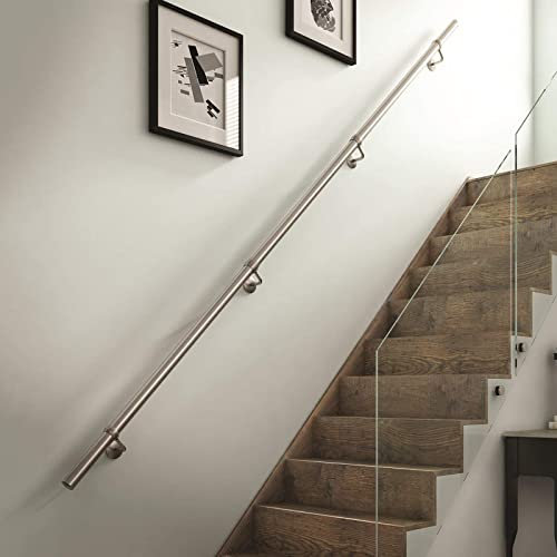 MObyat Pasamanos Escalera para Interior Exterior, Pasamanos para Escaleras 100Cm, Escaleras Antideslizantes Barandilla Escalones Varilla De Soporte, Pasamanos De Escalera De Acero Inoxida