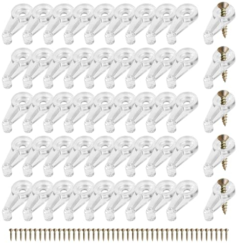 50-teiliges Glas Clip Set Starke Und Stabile Clips Mit Schrauben Praktische Glas Clips Einfache Installation Für Schranktüren Glasschrauben 50 Stück Glas Halterungs Clip Sets Glas Clip Glas