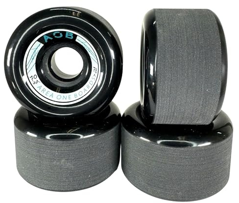 F26 Longboard Rollen, 4er Set, 70x42 mm 78A, Schwarz | 2K Wheels, kalibriert, aufgeraut und geschliffen