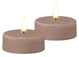 ReWu Deluxe Homeart Großes Teelicht 2 Stück - Rose LED Kerze aus Echtwachs