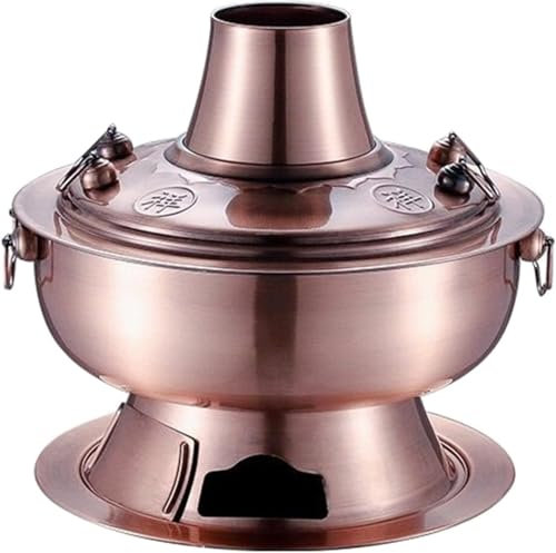 Pentola tradizionale cinese in rame, Pentola calda in rame vintage, pentola calda Shabu Shabu, pentola calda in acciaio inossidabile, pentola cinese tradizionale, pentola for zuppa, pentole con camino