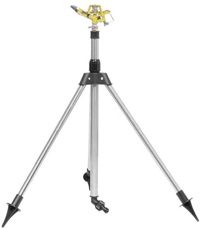 Trípode de riego - Aspersor de jardín | Aspersor de trípode giratorio de larga distancia | Accesorio de riego estable multifuncional con cubierta de 360 grados para vivero de césped
