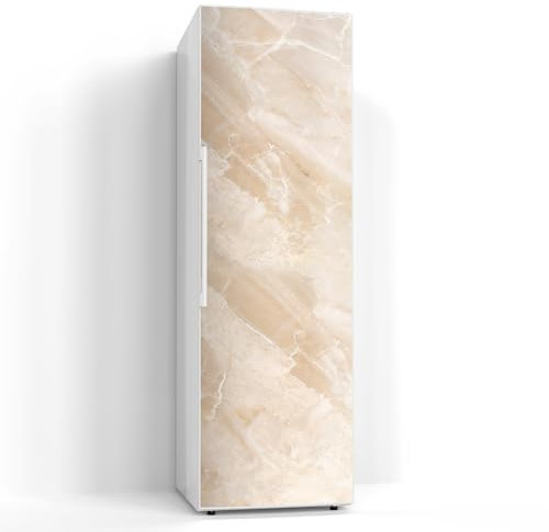 DEQORI Magnetfolie für Kühlschrank 60x190 cm | Motiv Helle Marmorfläche | dekorative Magnetmatte Gefrierschrank Schutz | Magnet Deko-Folie selbstklebend, magnetisch & wasserabweisend