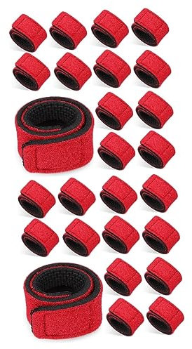 Gogogmee 20 STK Angelrutenband Angelzubehör Angelruten-Verband Hakenverschlüsse Angelrutenbindungen angelruten Halterung Fishing Accessories Angelrutenhüllen Stangenwickel ok Tuch rot
