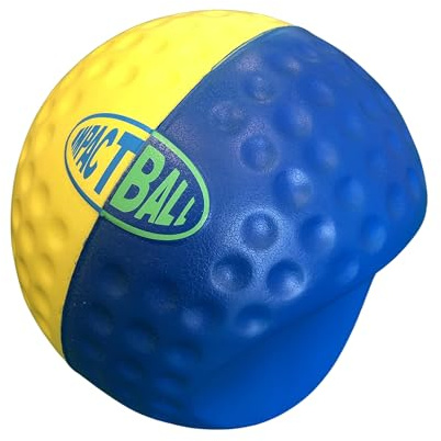 Impact Ball - Golf Swing Trainer Aid - Large (Blue/Yellow) - All Skill Levels, Improve Your Golf Swing, Make Better Contact, Flush More Shots