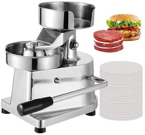 QLXYYFC Burger Patty Maker Machine, 4inch 5inch 6inch Kitchen Meat Forming Processor With 1 Pack Of Burger Papers For Large Stuffed Burgers(6 Inch)