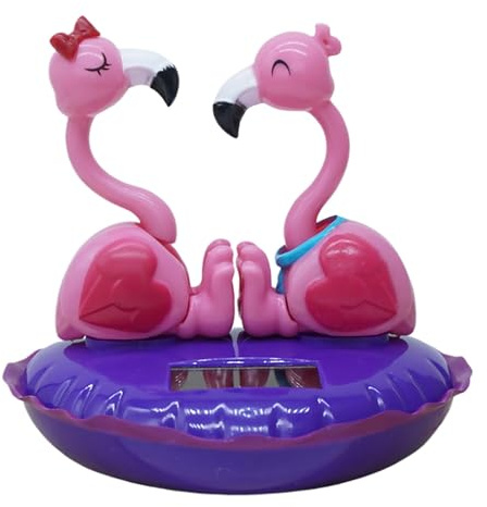 Solar Wobble Head Flamingo, Solar Wobble Head Flamingo Multifunktionell | Tecknad skrivbordsprydnad Liten Flamingo Wobble Head Figur för bilens instrumentbräda Skrivbord Hemmak